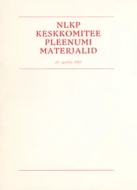 NLKP Keskkomitee pleenumi materjalid